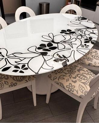 Tavolo da pranzo Ovale con decorazione