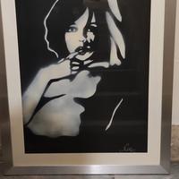 Quadro moderno firmato con cornice in metallo 