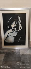 Quadro moderno firmato con cornice in metallo 