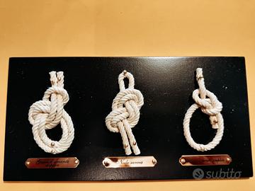 FORMELLE  CON MINIATURE NODI E ACCESSORII  VELIERI