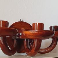 candelabro in legno da parete