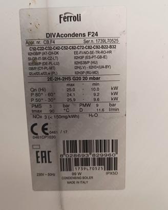 CALDAIA FEROLI DIVACONDENS F24 (24kw)