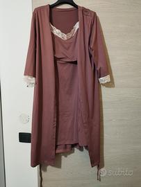 Set camicia da notte e vestaglia premaman 