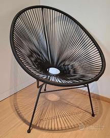 Poltrona da giardino. Struttura in metallo, seduta