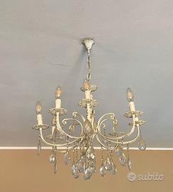 Lampadario vintage grande ( 8 braccia) con gocce