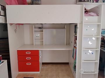Letto a soppalco con scrivania ikea