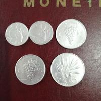 MONETE-VECCHIO TIPO-DA 1 - 5 - 10 LIRE REP.ITALIA-