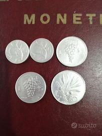 MONETE-VECCHIO TIPO-DA 1 - 5 - 10 LIRE REP.ITALIA-