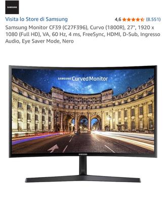 Samsung monitor curvo 27 pollici