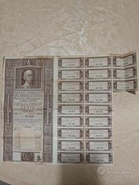 Debito Pubblico Regno d'Italia 1937 CEDOLE