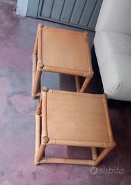 comodini minimal in bambù ripiano in legno