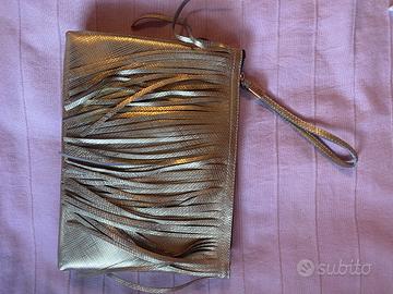 Borsa dorata con frange GUM