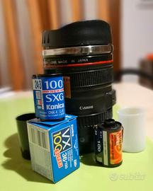 2 rullini fotografici + Canon tazza obiettivo