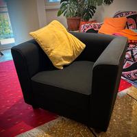 Poltrona da ufficio Fantoni serie AT, stoffa nera