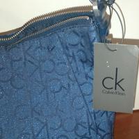 Borsa in tela blu Calvin Klein nuova