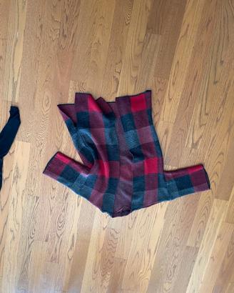 Maglione OVS donna a quadri rossi, bordeaux e grig