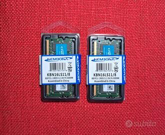 2x 8gb ram DDR3 1600 MHz Crucial (No ribassi)
