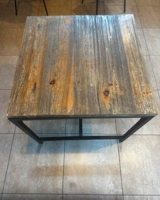 Tavolo ferro e legno 80x80