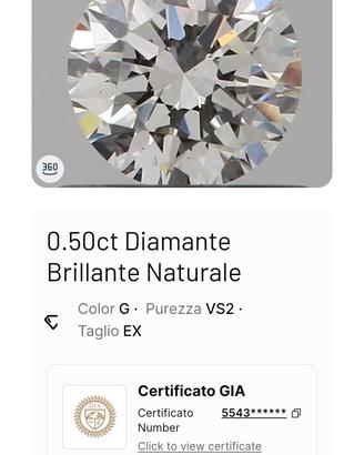 Diamante ct 0,50 certificato GIA ...
