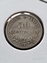 50 centesimi 1863 Vittorio Emanuele II Milano 