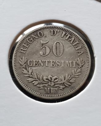 50 centesimi 1863 Vittorio Emanuele II Milano 