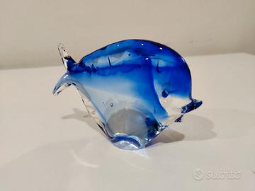 Pesciolino blu di vetro di Murano