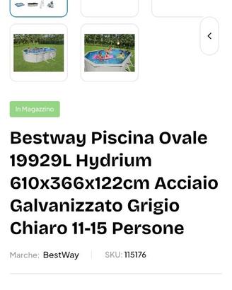 Piscina fuori terra rigida nuova