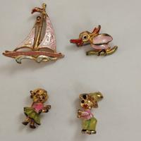 Set 4 Spille Vintage Anni '70 Smalto e Metallo