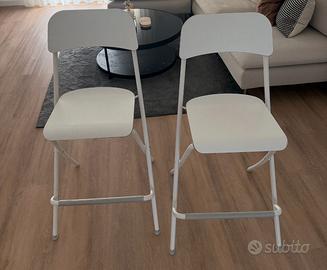 2 sgabelli bar IKEA FRANKLIN bianchi pieghevoli