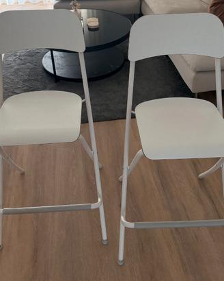 2 sgabelli bar IKEA FRANKLIN bianchi pieghevoli