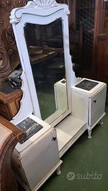 toletta shabby con piani in marmo nero 