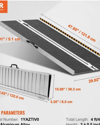 VEVOR Rampa per sedia a rotelle pieghevole