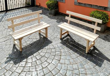 Panchina giardino legno massello artigianale 