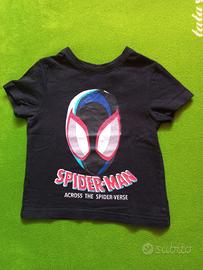 T shirt nera per bambino, Spiderman, Marvel, 18/24