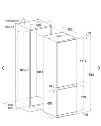 Frigorifero Ariston da incasso bcb 33aa