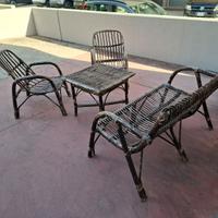 Divanetto in Vimini con cuscini su misura