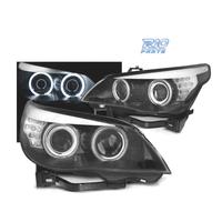 FARI XENON BMW E60 03-07 ANGEL EYES CCFL FONDO NER