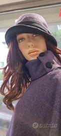 Set Tweed Poncho Cappello Borsa
