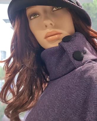 Set Tweed Poncho Cappello Borsa