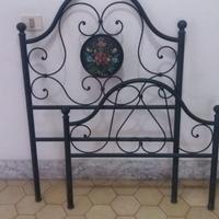 Letto singolo in ferro Lory con rete ortopedica