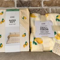 Set Limoni - copripiumone matrimoniale e pile sing