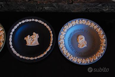 4 PIATTINI WEDGWOOD AZZURRO, BLU, VERDE SALVIA