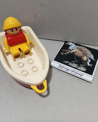 Lego Duplo pompiere con barca originale vintage
