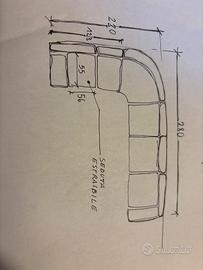 Divano vera pelle color burro