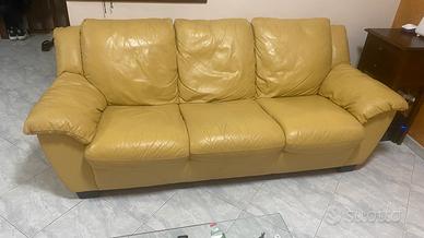 Coppia di divani in pelle.