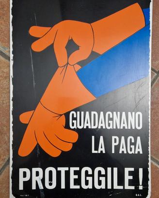 cartello segnaletico anni 60