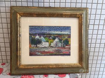 Quadretto Gianfranco Mai pastello a cera