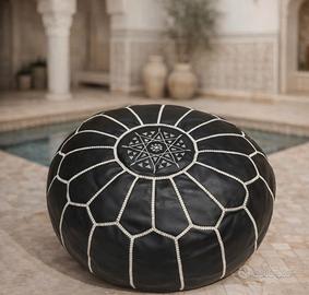 Pouf in pelle marocchino