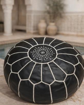 Pouf in pelle marocchino