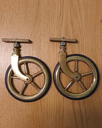 Ruote in ottone Vintage per carrello